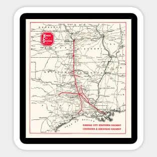 1953 Kansas City Southern Map Sticker